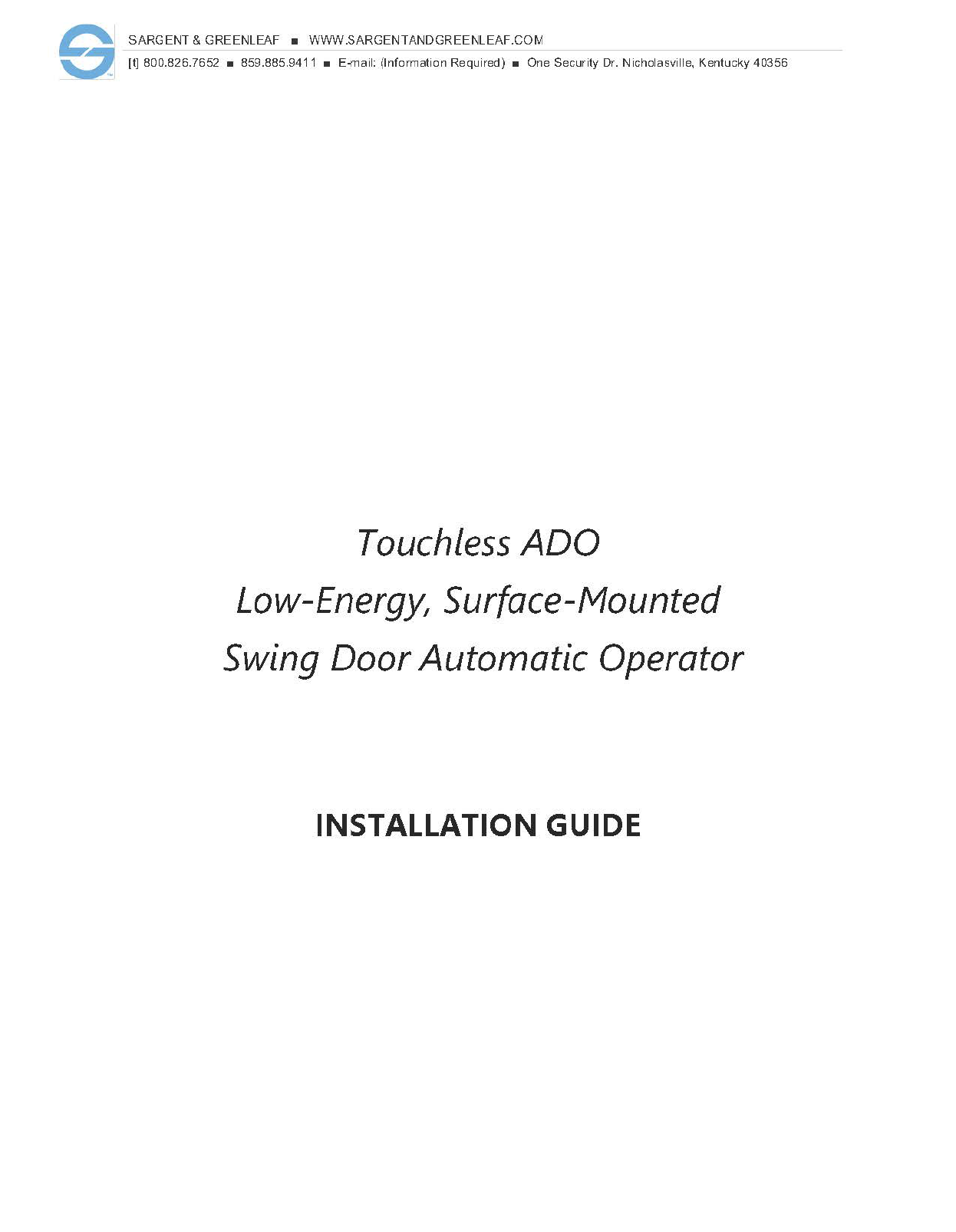 Touchless ADO Installation Guide